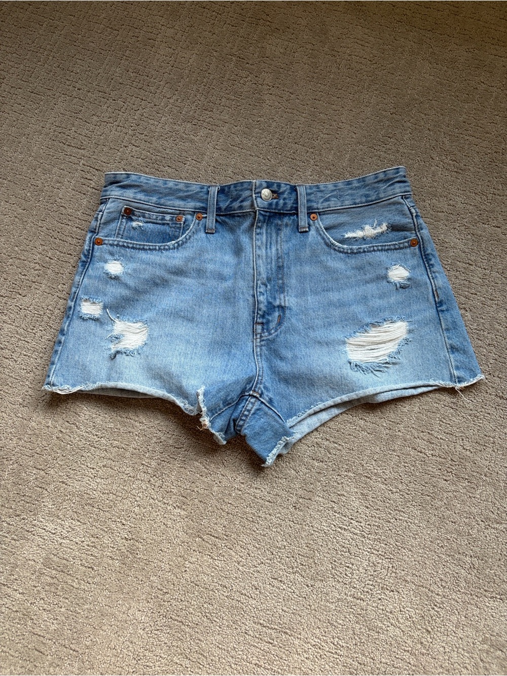 Madewell relaxed denim shorts.  Size 28.
